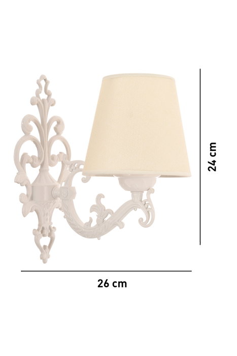 Opviq Claire Lámpara de Pared Crema y Blanco